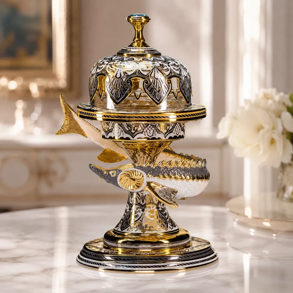 Премиальная икорница "Золотой Осетр" арт. 32-3