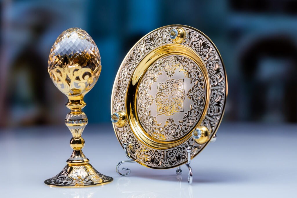 Хрустальное яйцо "Дар Светлой Пасхи" арт. 350